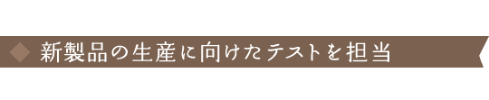 新製品の生産に向けたテストを担当